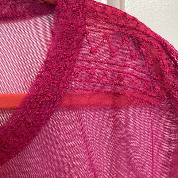 Free People sheer fuchsia crop top, XS - Picture 3 of 4
